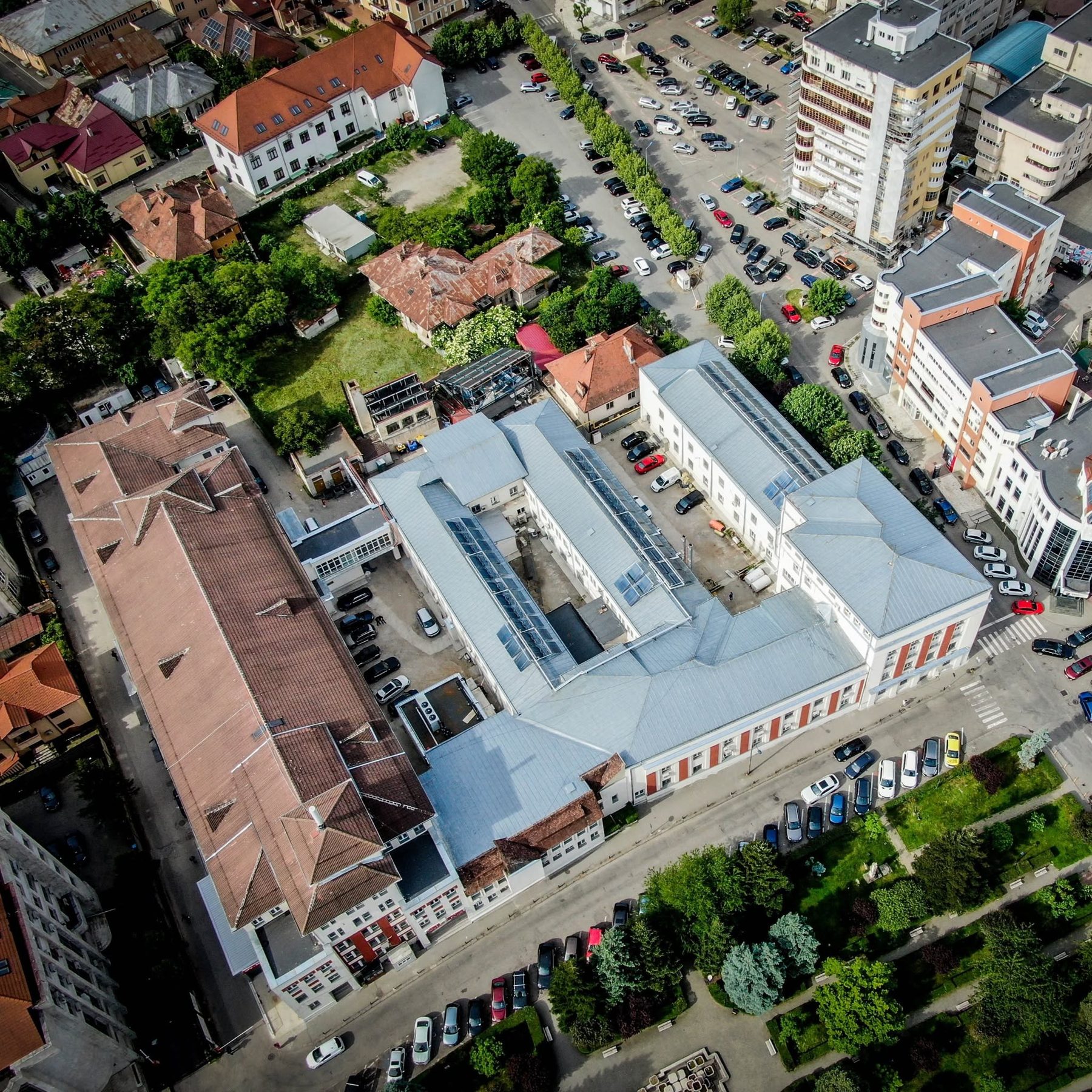 Vedere aeriană a Spitalului Județean de Urgență Târgu Jiu